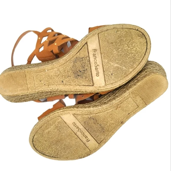 Franco Sarto Faux Espadrilles Size 8 Brown 2" inch - Picture 3 of 8